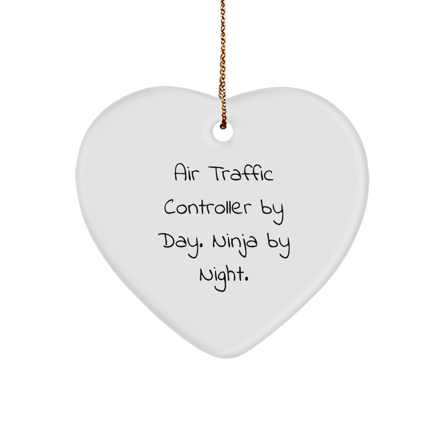 Air Traffic Controller Gifts from Friends - Heart Ornament By Day. Ninja By Night. for Christmas - The Buy Boom