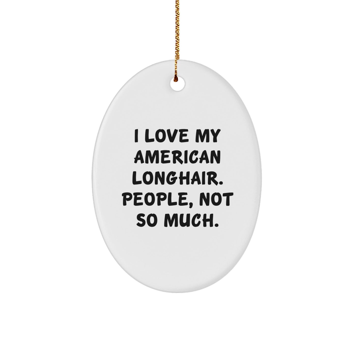 American Longhair Cat Lovers Oval Ornament with Funny Quote Gifts for Christmas - The Buy Boom