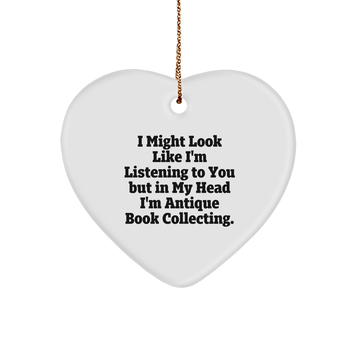Antique Book Collecting Gifts, Funny Quote Heart Ornament, Gifts from Family for Christmas, Inspirational Deco for Home - The Buy Boom