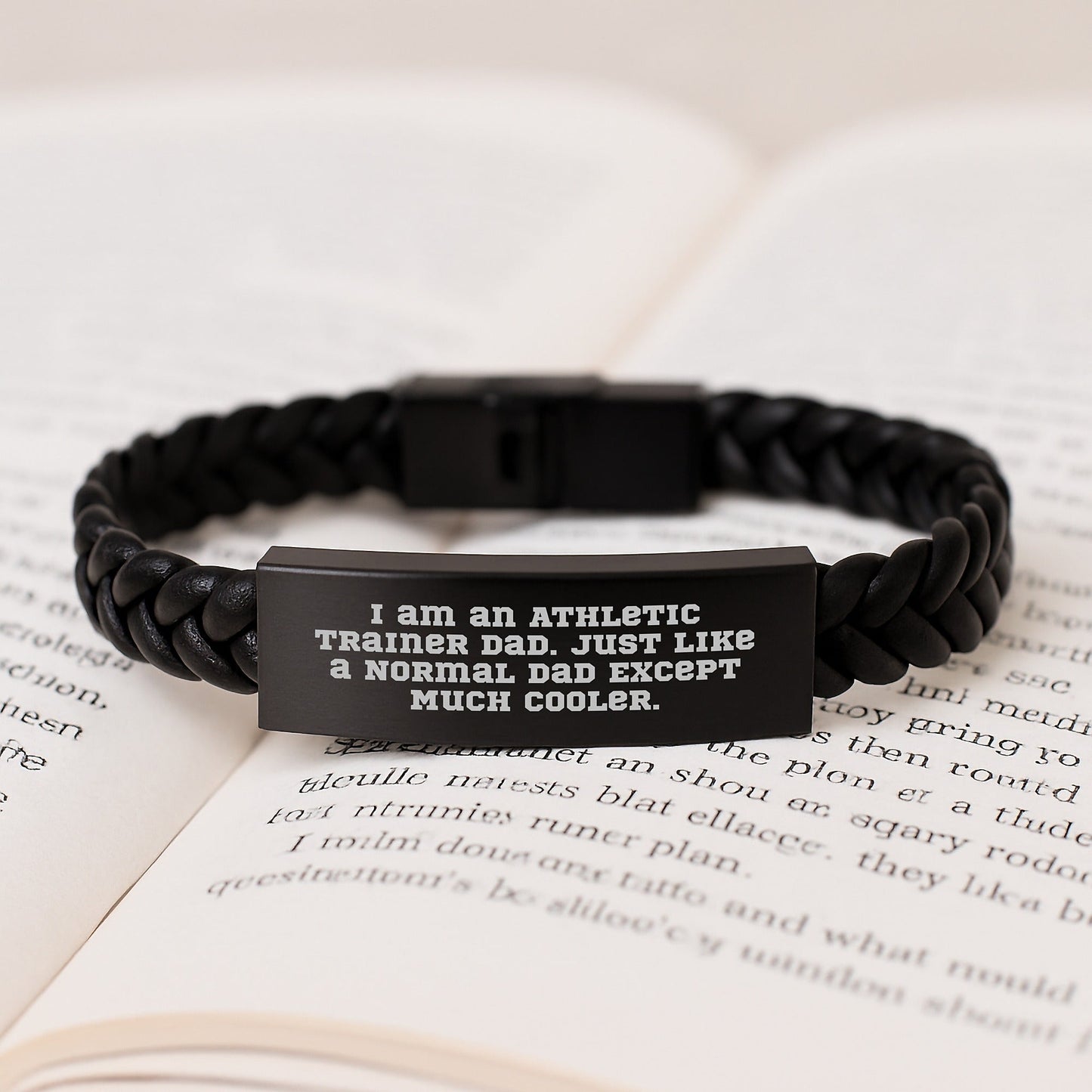 Athletic Trainer Dad Gifts, Cool Interlaced Leather Bracelet for Graduation, 'I Am An Athletic Trainer Dad' Quote, Gifts from Family - For Athletic Trainer Men - The Buy Boom