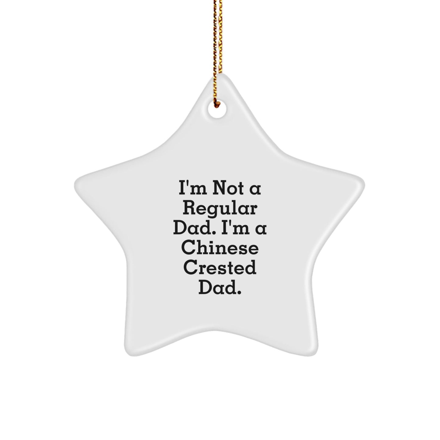 Chinese Crested Dog Dad Funny Christmas Star Ornament Gifts for Him from Family, Unique Star Shaped Decorations for Home, Office, or Room, I'm Not A Regular Dad. - The Buy Boom