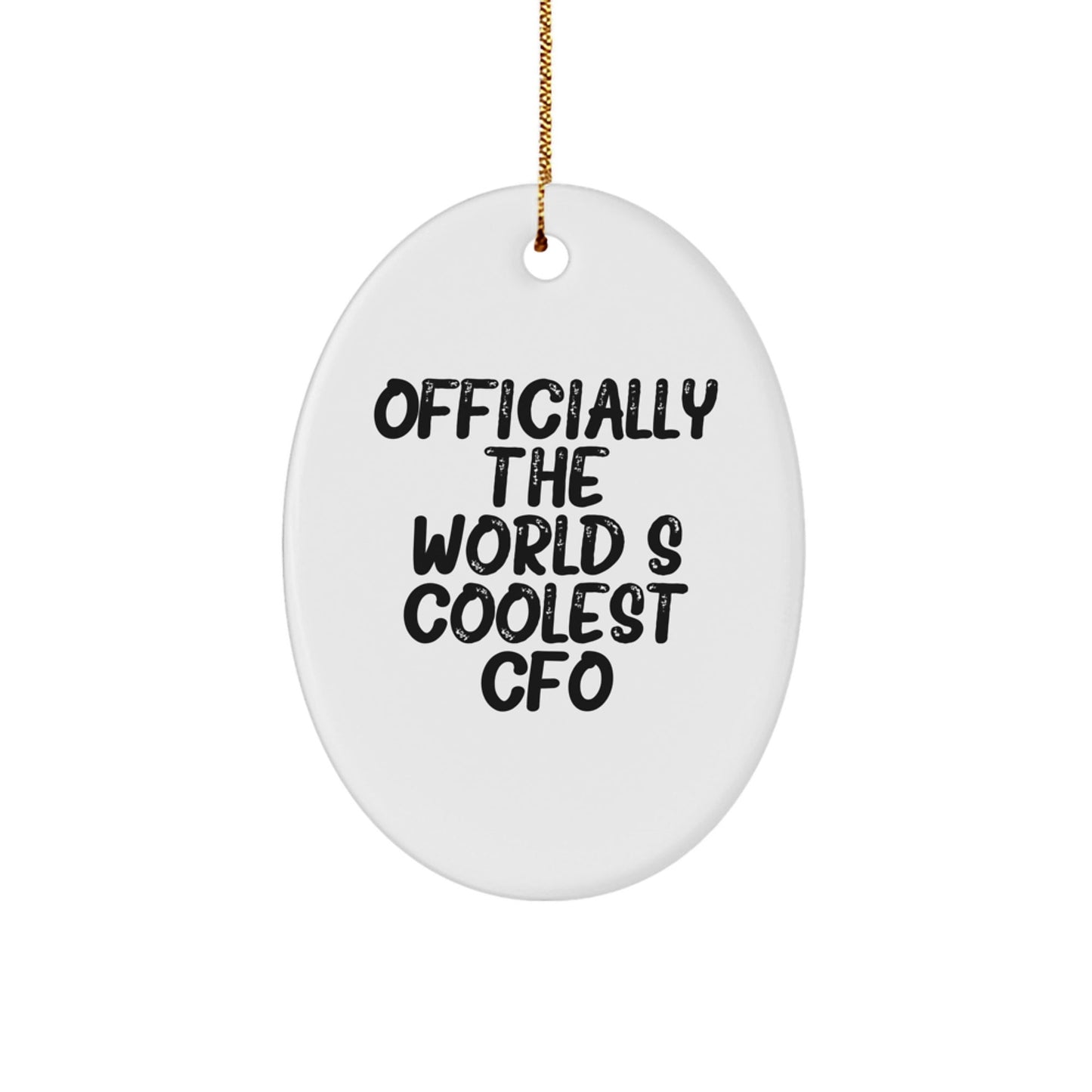 Christmas Unique Gifts for Men CFO Friends Family Oval Ornament, Funny CFO Quote Oval Shaped White MDF with High Gloss Plastic Finish Gifts from Friends for Men CFO - The Buy Boom