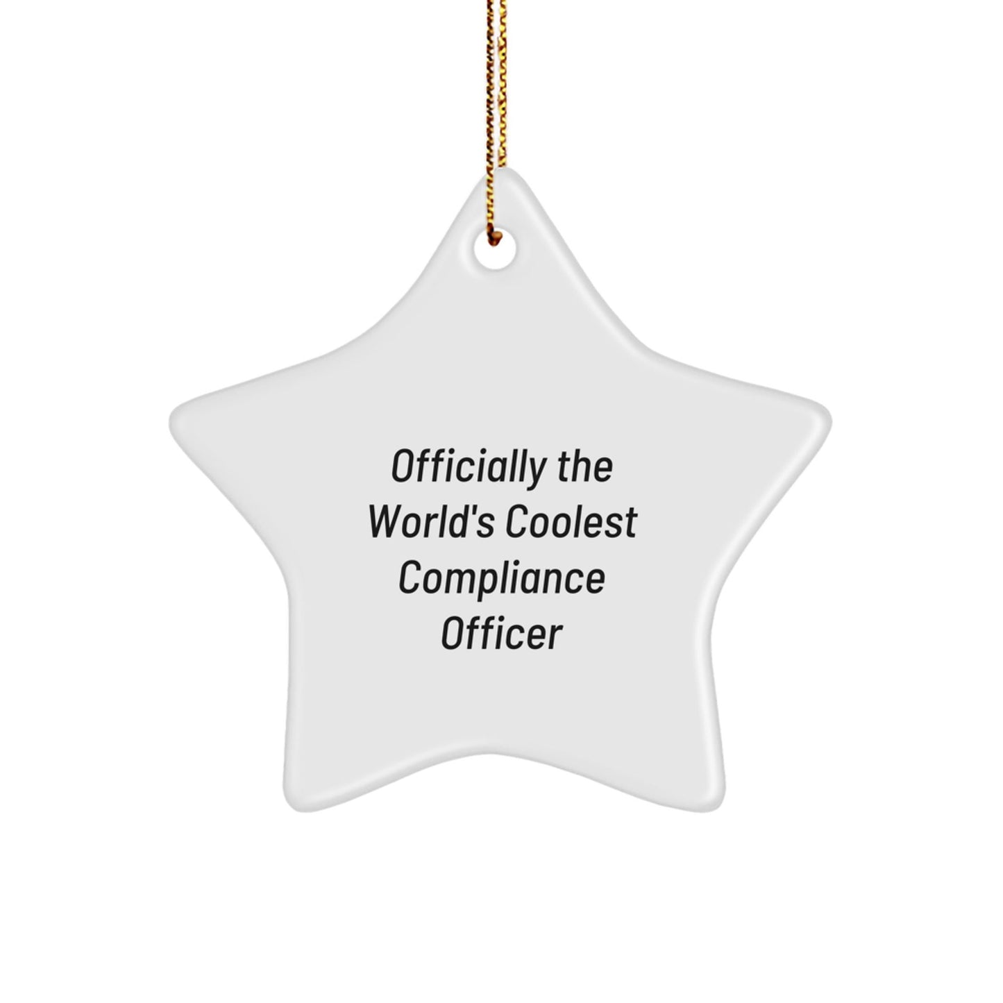 'Cool Compliance Officer Gifts' - 'Officially The World's Coolest Compliance Officer' Star Ornament, Funny Christmas Unique Gift for Men, Women, Coworkers, Friends, Family - The Buy Boom