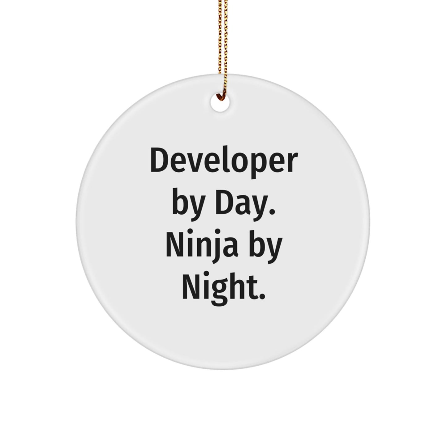 Developer By Day, Ninja By Night, Christmas Circle Ornament Gifts from Friends to Developer, Perfect for Coworkers or Family - The Buy Boom