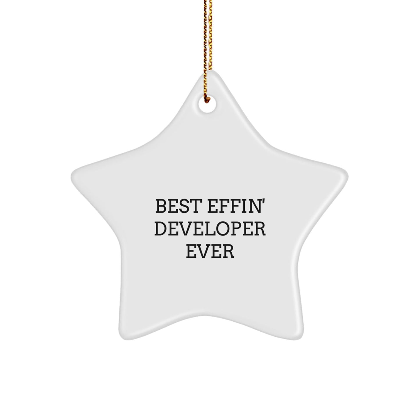 Developer Star Ornament Funny Christmas Unique Gifts from Friends for Men, Women, Coworkers, Best Effin' Developer Ever - The Buy Boom
