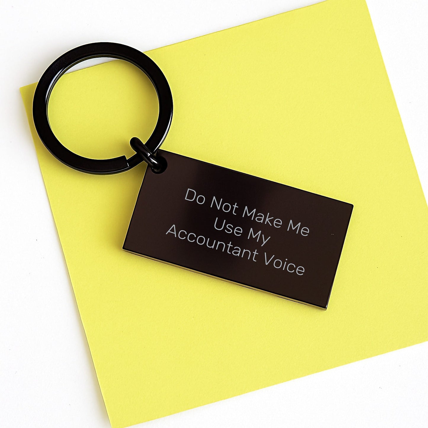 Funny Accountant Gifts, Do Not Make Me Use My Accountant Voice Keychain, Stainless Steel Black Keychain for Accountants by Friends, Coworkers, or Family - The Buy Boom