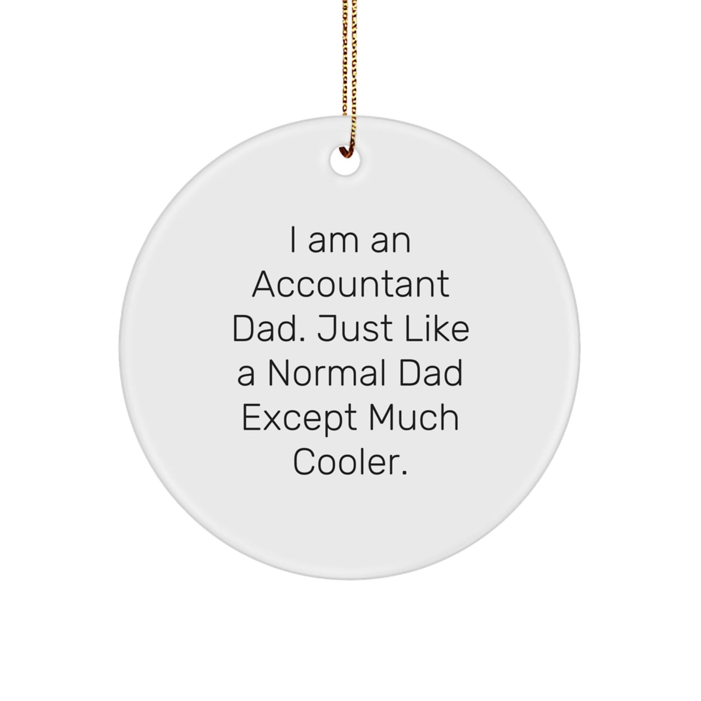 Funny Accountant Gifts for Men, Unique Circle Ornament I Am An Accountant Dad Except Much Cooler Christmas Decorations - The Buy Boom