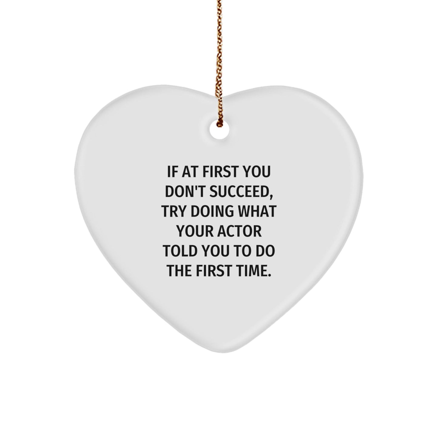 Funny Actor Heart Ornament, Unique Gifts from Men to Actor Friends for Christmas, Heart Shaped Decor - The Buy Boom