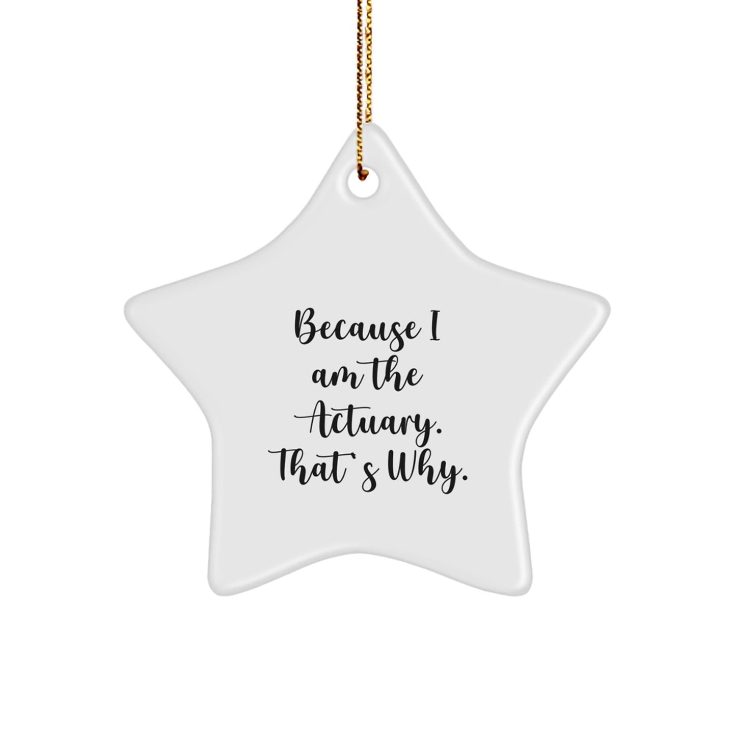 Funny Actuary Gifts for Actuary Friends - Because I Am The Actuary. That's Why., Star Ornament for Christmas Unique Gifts from Family to Actuary - The Buy Boom
