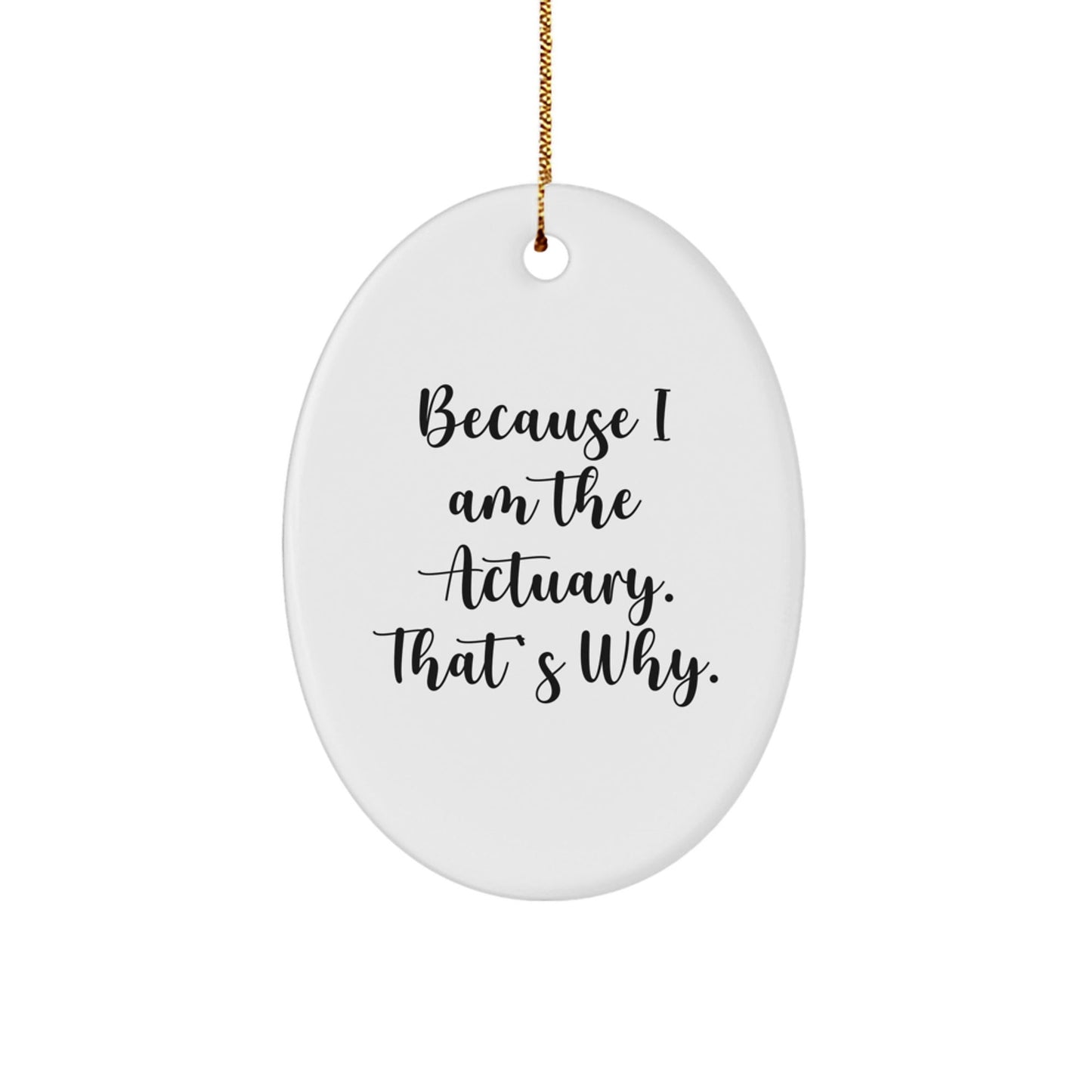 Funny Actuary Gifts, Oval Ornament Because Im The Actuary Thats Why, Gifts for Actuaries from Friends and Family - The Buy Boom