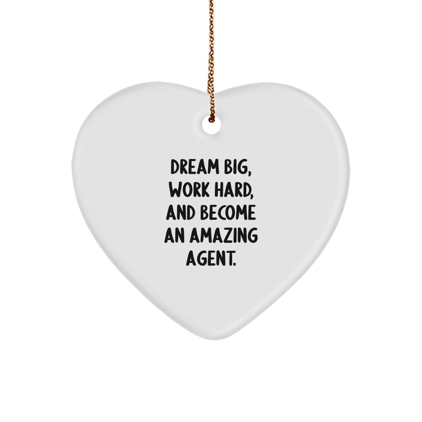 Funny Agent Christmas Heart Ornament Gifts from Friends for Agent, Dream Big Work Hard, Amazing Agent Gift Ideas, Christmas Unique Agent Gifts - The Buy Boom