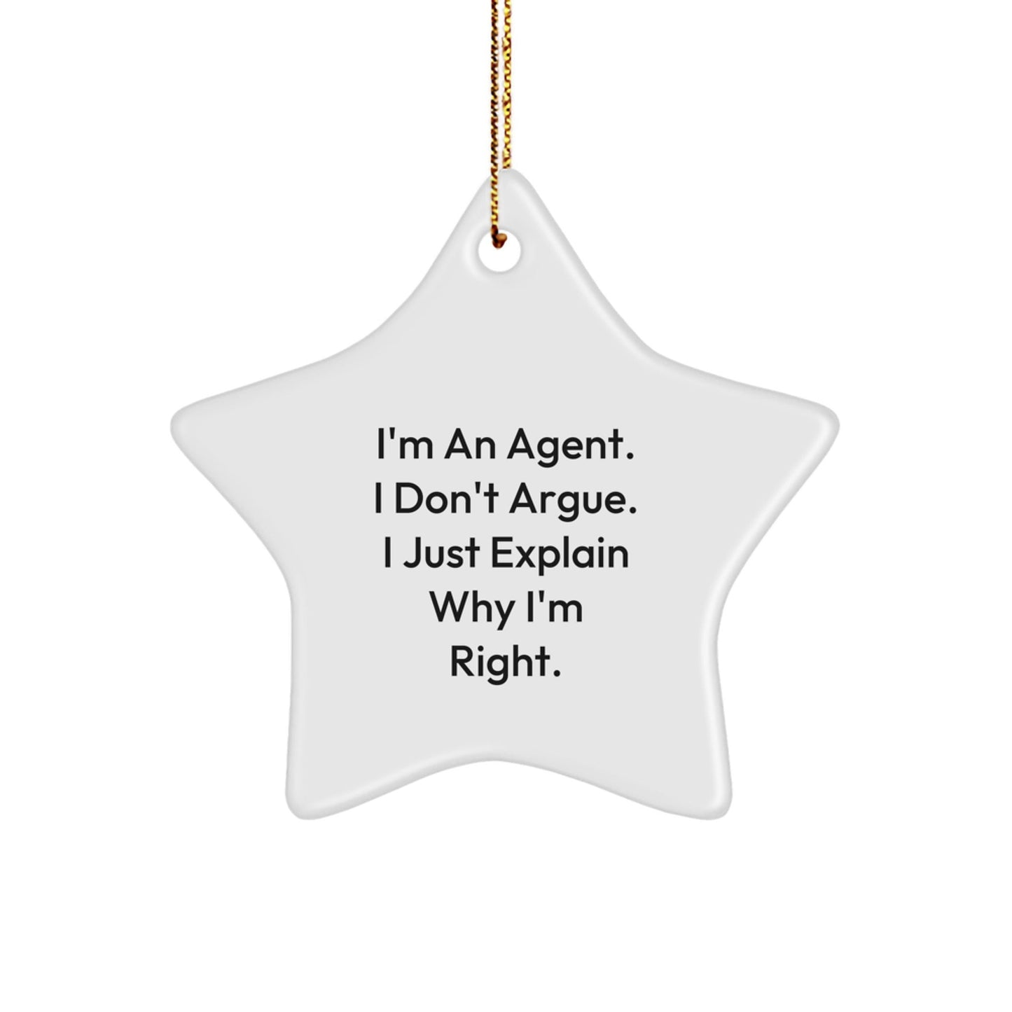 Funny Agent Star Ornament - Gifts from Friends to Agents, Christmas Unique Gifts for Men, Women, Coworkers, Family - The Buy Boom
