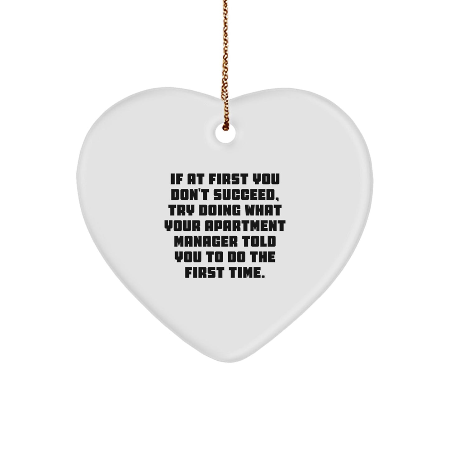 Funny Apartment Manager Gifts for Men Friends Coworkers, Heart Ornament from Women Family with Christmas Unique Gifts, Inspirational Quote - The Buy Boom