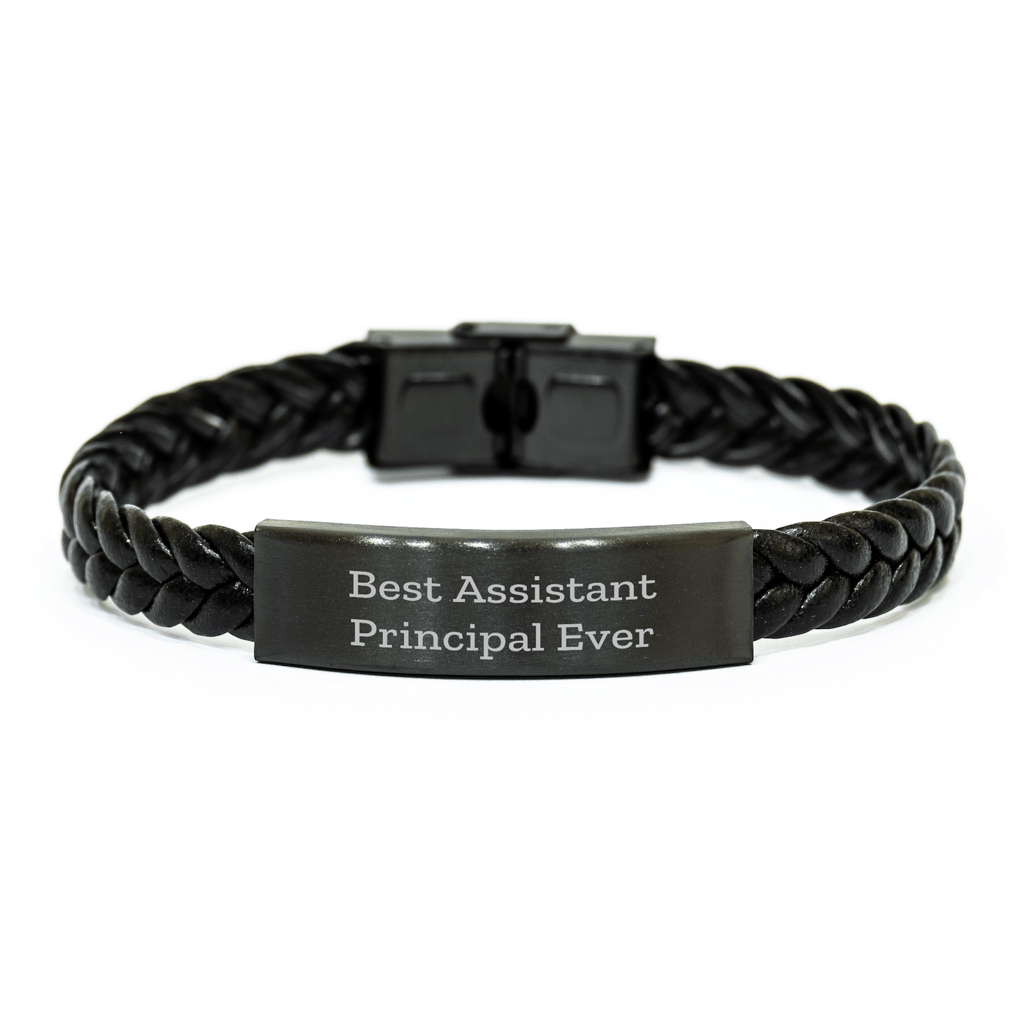 Funny Assistant Principal Gifts from Friends, Best Ever Interlaced Leather Bracelet for Graduation, Quote Inspired - The Buy Boom