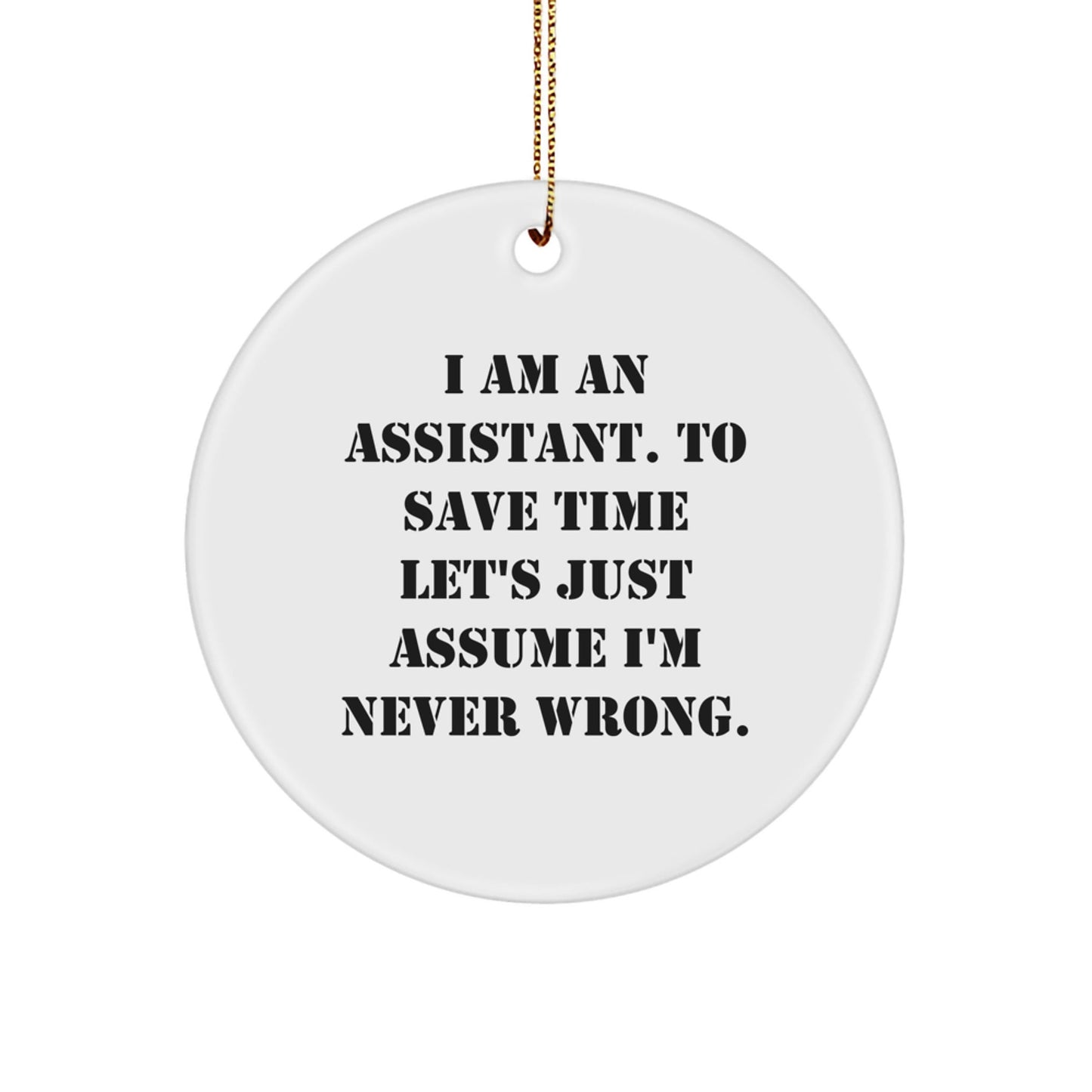 Funny Assistant Quotes Circle Ornament Gifts from Friends for Assistant - The Buy Boom