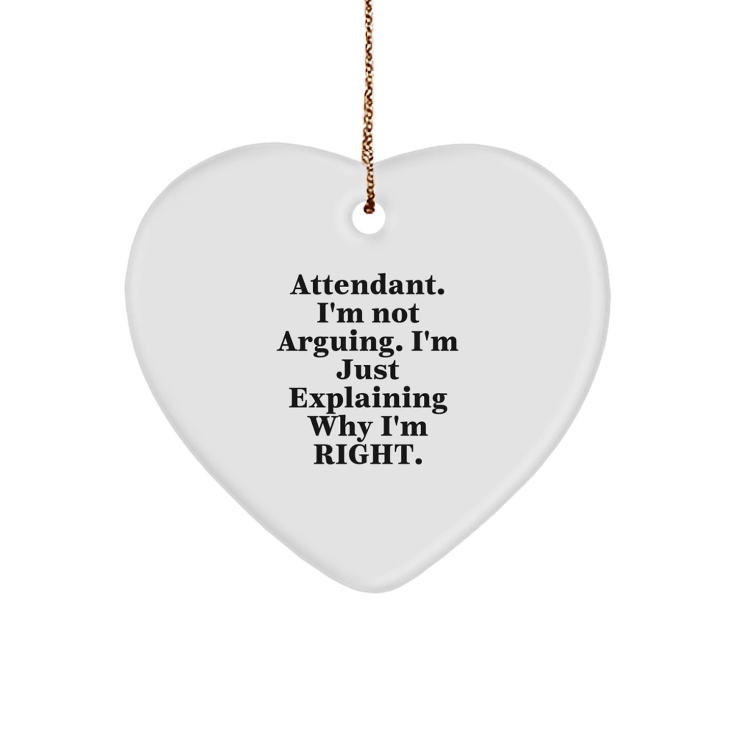 Funny Attendant Heart Ornament Gifts from Friends for Attendant Christmas Unique Heart Shaped Decorations - The Buy Boom