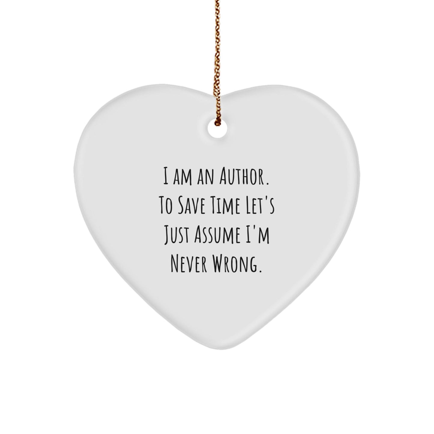 Funny Author Heart Ornament Gifts from Men to Author Friends for Christmas Unique Decorations - The Buy Boom