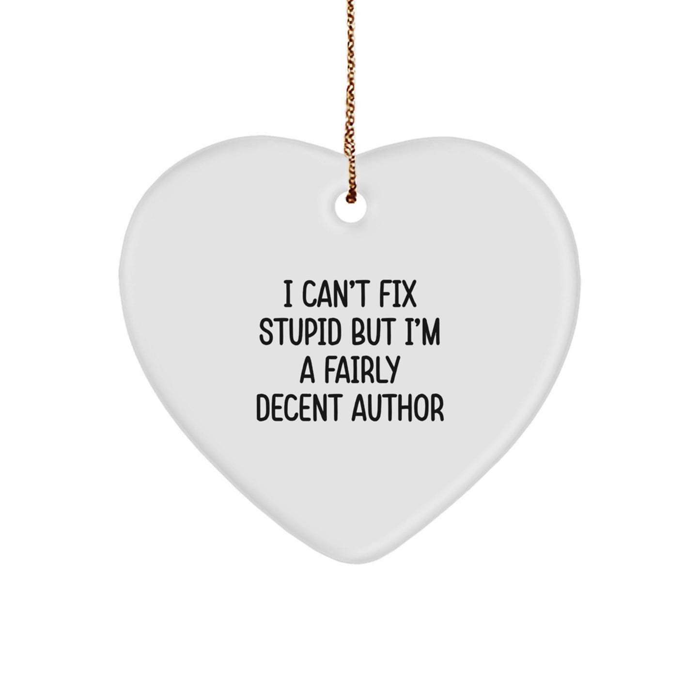 Funny Author Heart Ornament Gifts from Men to Women Friends and Family for Christmas - The Buy Boom