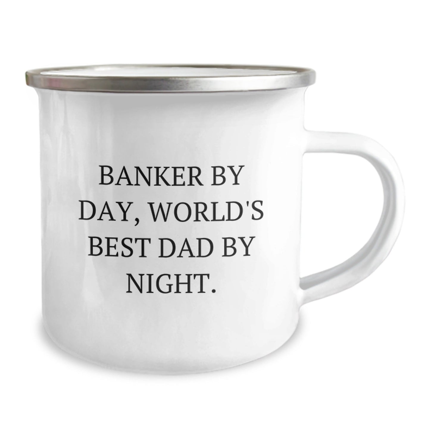 Funny Banker Gifts for Men, Camping Mug for Dad's Graduation, 'Banker By Day, World's Best Dad By Night' Quote by Gifts from Family - The Buy Boom