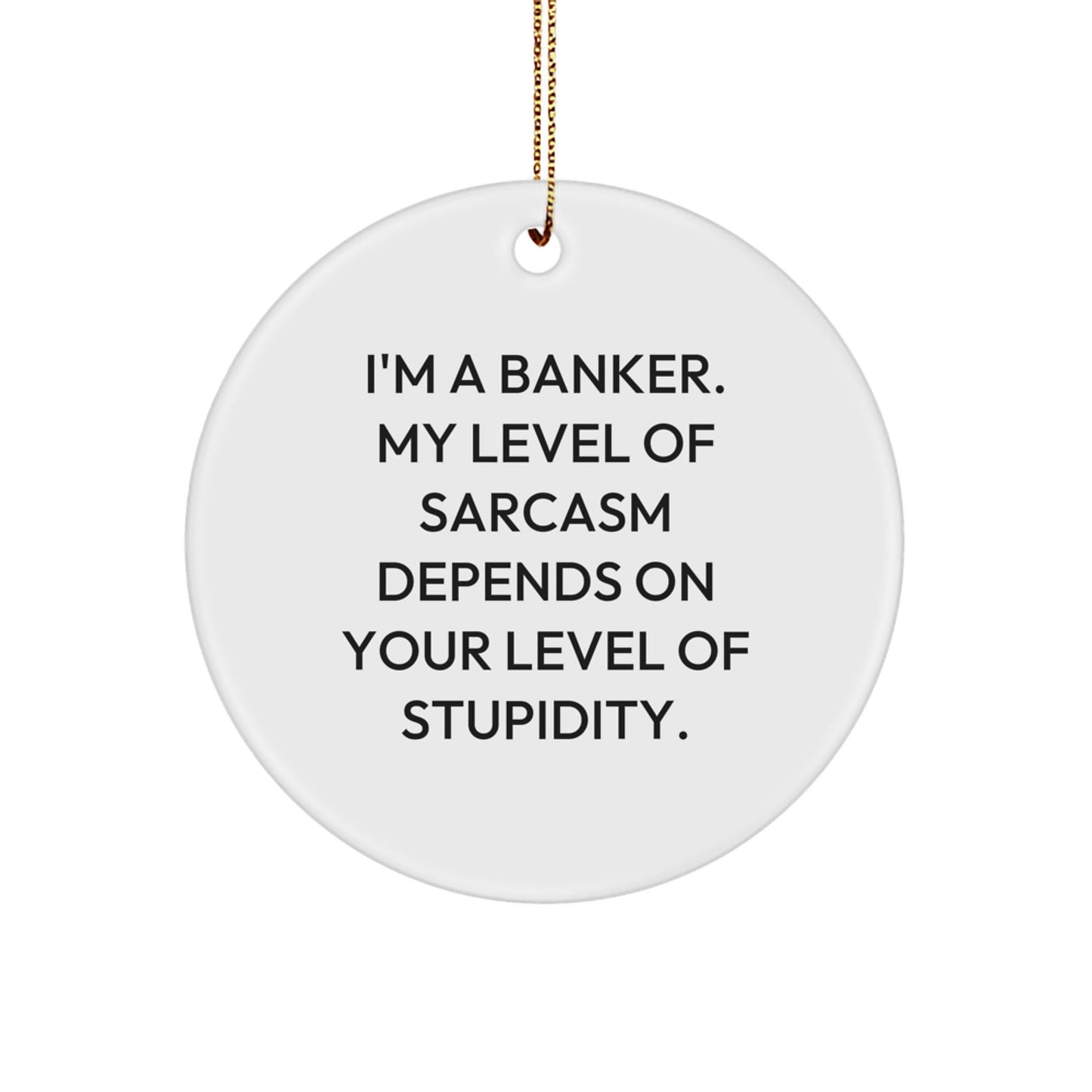 Funny Banker Gifts for Men - I'm A Banker Circle Ornament with Christmas Humor, Gifts from Friends, Family, Coworkers - The Buy Boom