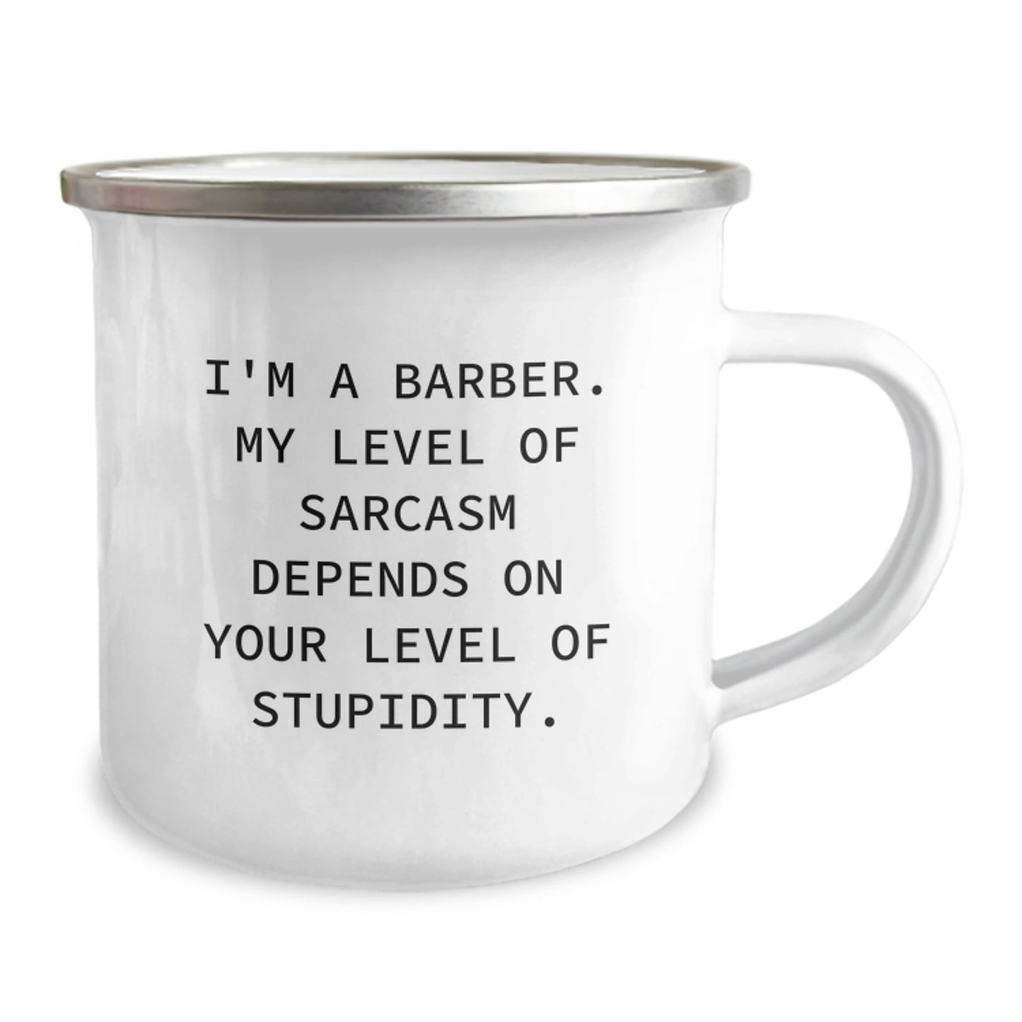 Funny Barber Quotes Gifts from Friends and Family for Christmas - Camping Mug for Men, Unique Holiday Gift Idea for Barbers, Humorous Christmas Memorable Presents for Him - The Buy Boom