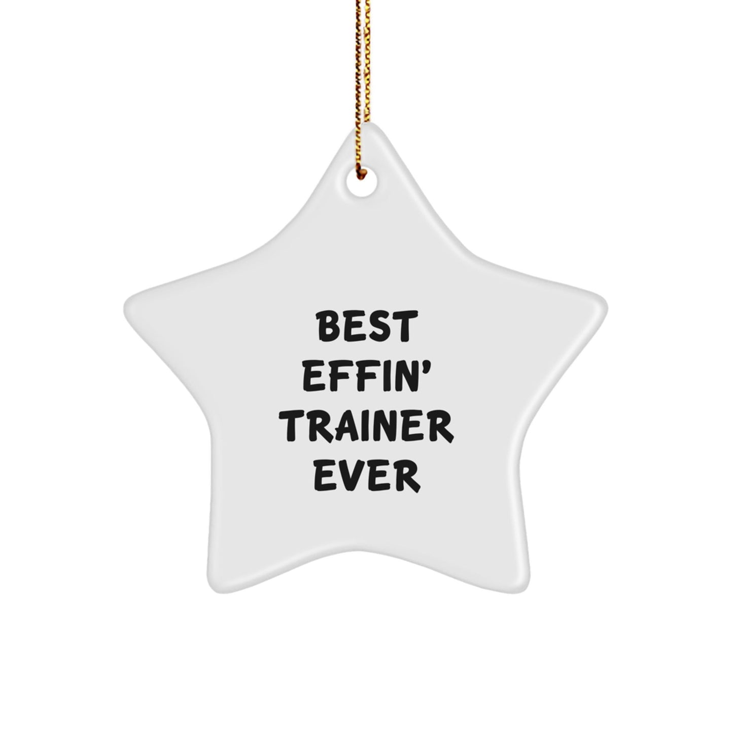 Funny 'Best Effin' Trainer Ever' Star Ornament for Trainer Gifts from Friends, Coworkers, or Family for Christmas Unique Gifts - The Buy Boom