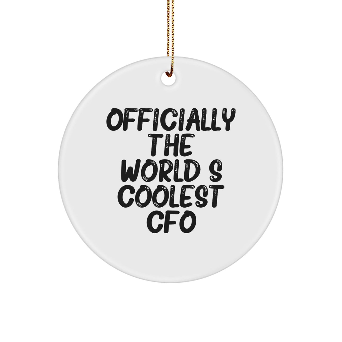 Funny CFO Gifts from Men to CFO Friends 'Officially The World's Coolest Cfo' Circle Ornament for CFO - The Buy Boom