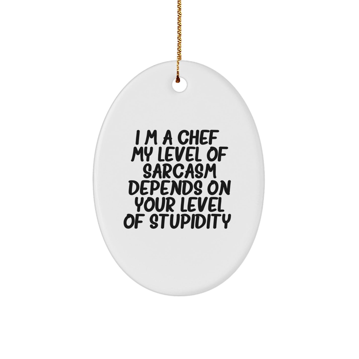 Funny Chef Gifts from Men to Friends - Oval Ornament, Christmas Unique Gifts for Chef, Chef Oval Decoration - The Buy Boom