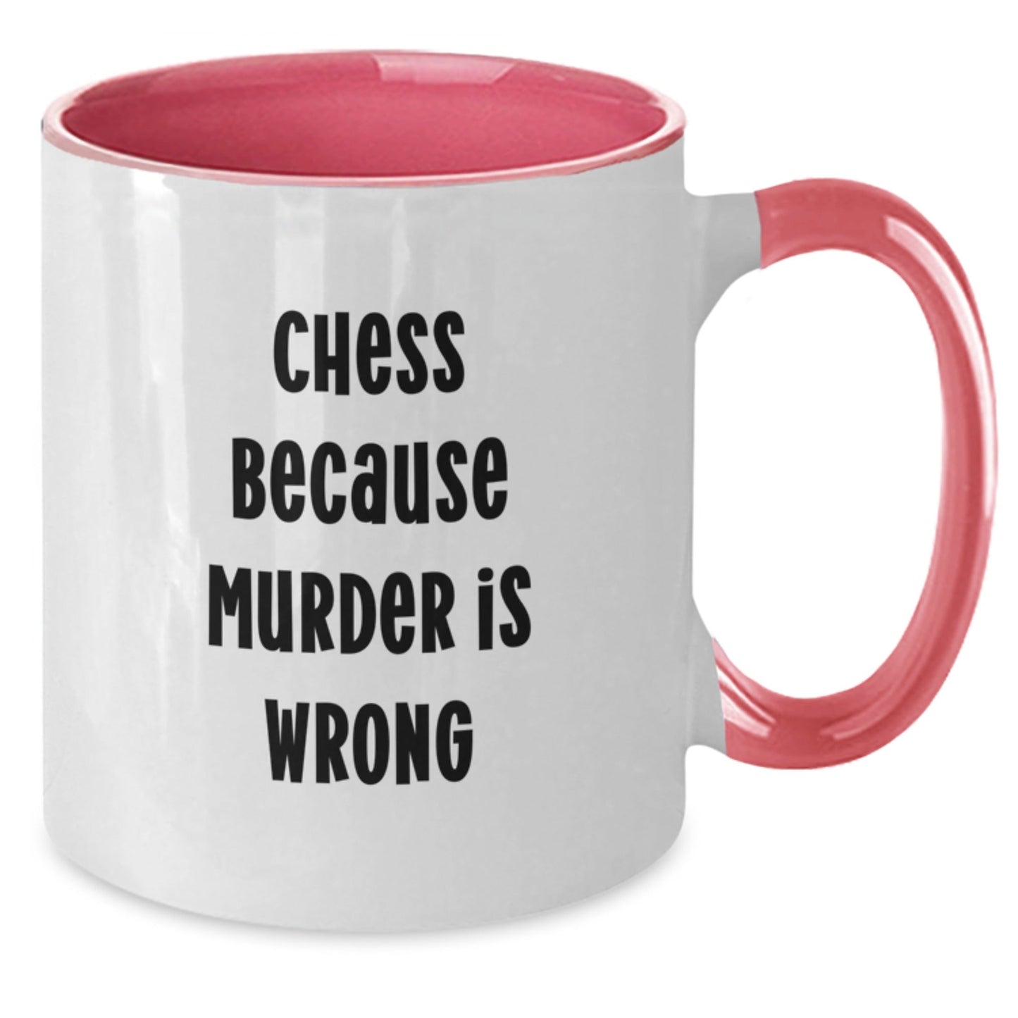 Funny Chess Gifts for Graduation, Unique Two Tone Coffee Mug from Friends, 'Chess Because Murder Is Wrong' Quote - The Buy Boom