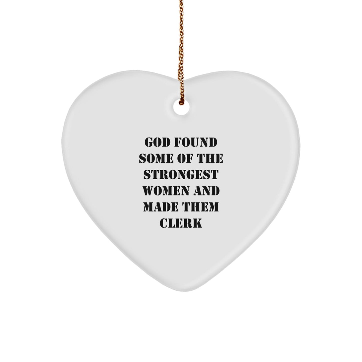 Funny Clerk Gifts from Men, Heart Ornament for Women, Christmas Unique Gifts with Quote - The Buy Boom