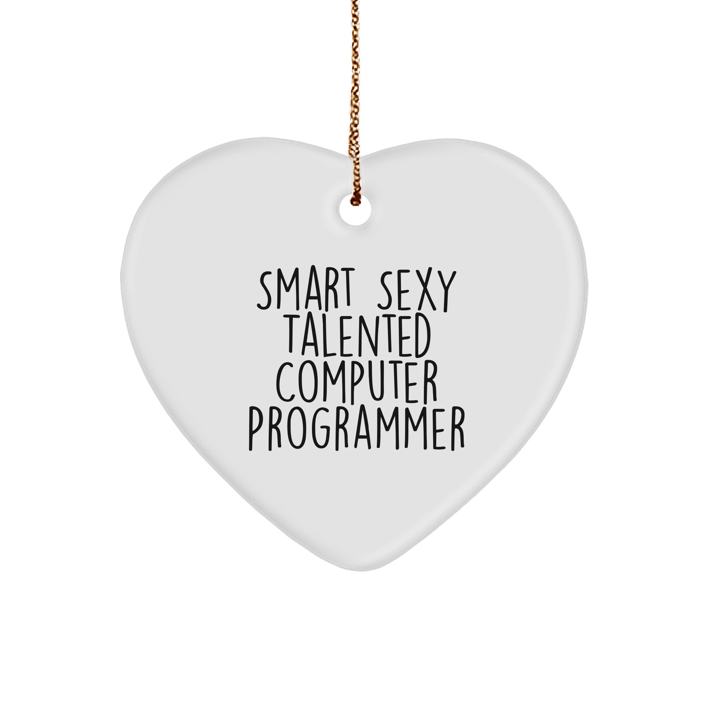 Funny Computer Programmer Gifts - Smart Sexy Talented Heart Ornament for Christmas - The Buy Boom