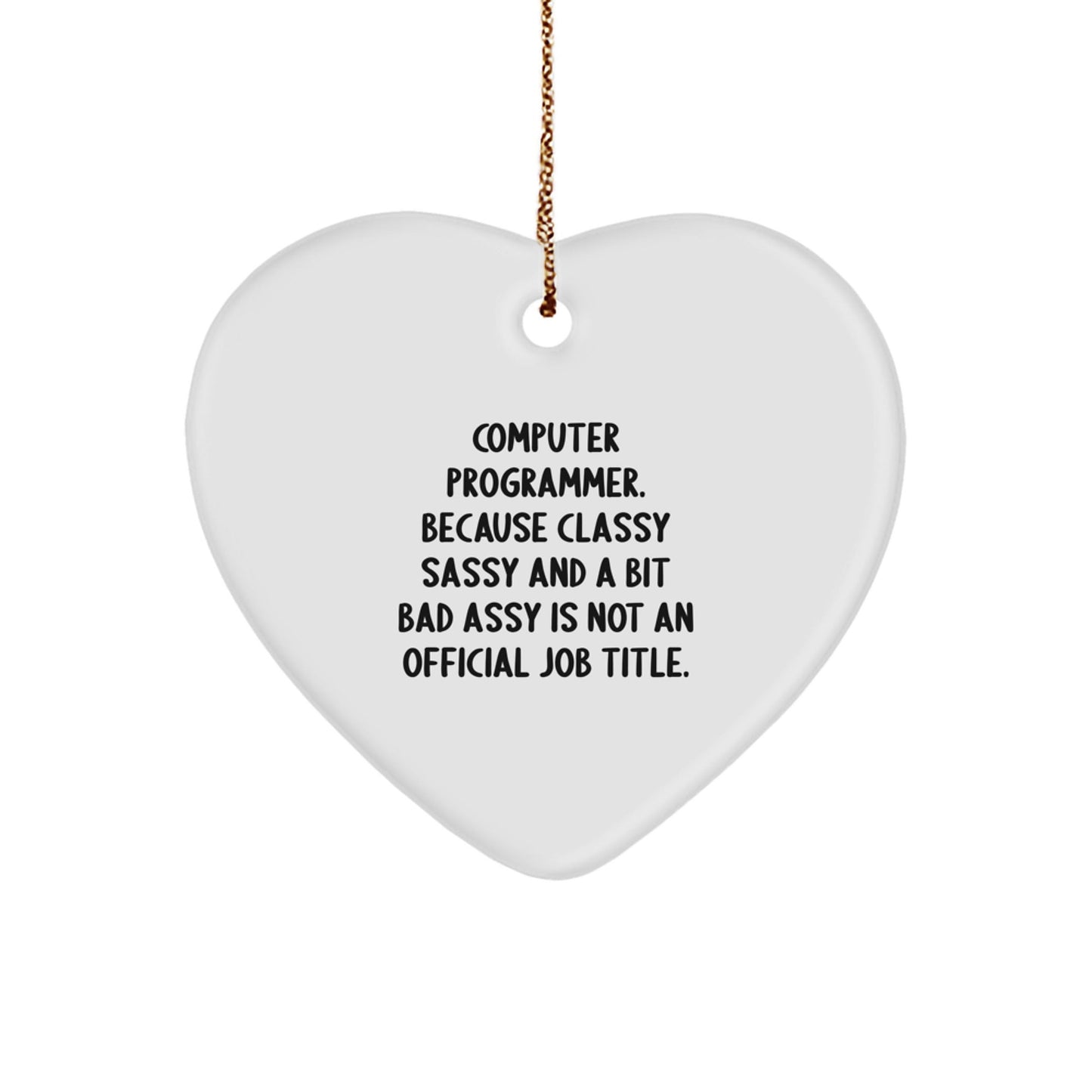 Funny Computer Programmer Heart Ornament Gift for Him, Unique Christmas Decor from Friends and Family, Heartfelt Quotes for Men and Women - The Buy Boom