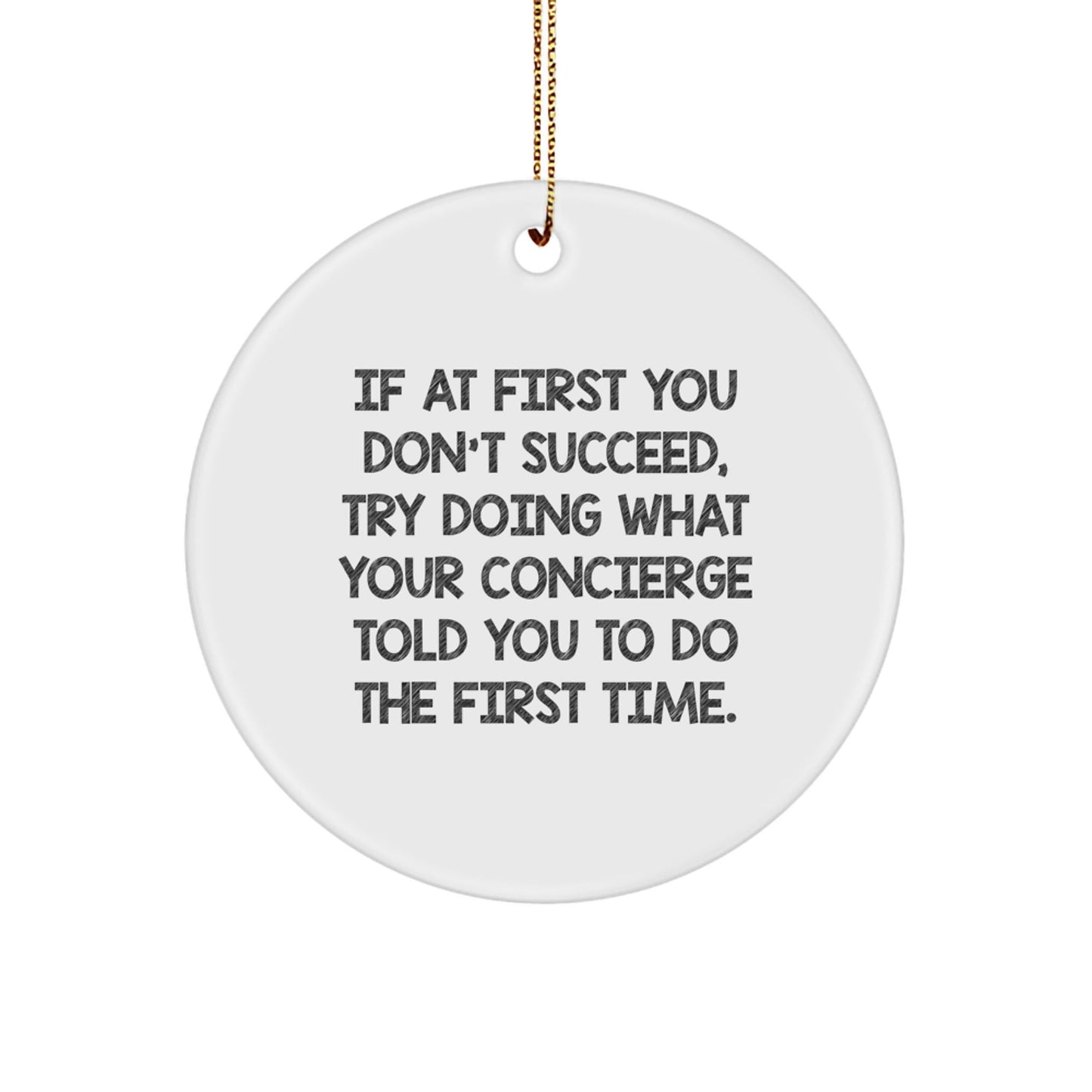 Funny Concierge Gifts from Men, Gifts for Concierge, Unique Circle Ornament, Christmas Decorations - The Buy Boom