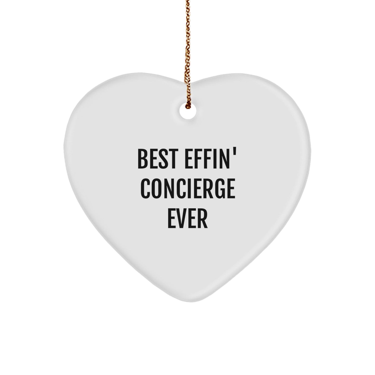 Funny Concierge Gifts from Men or Women, Christmas Unique Concierge Heart Ornaments for Concierge - Best Effin' Concierge Ever - The Buy Boom