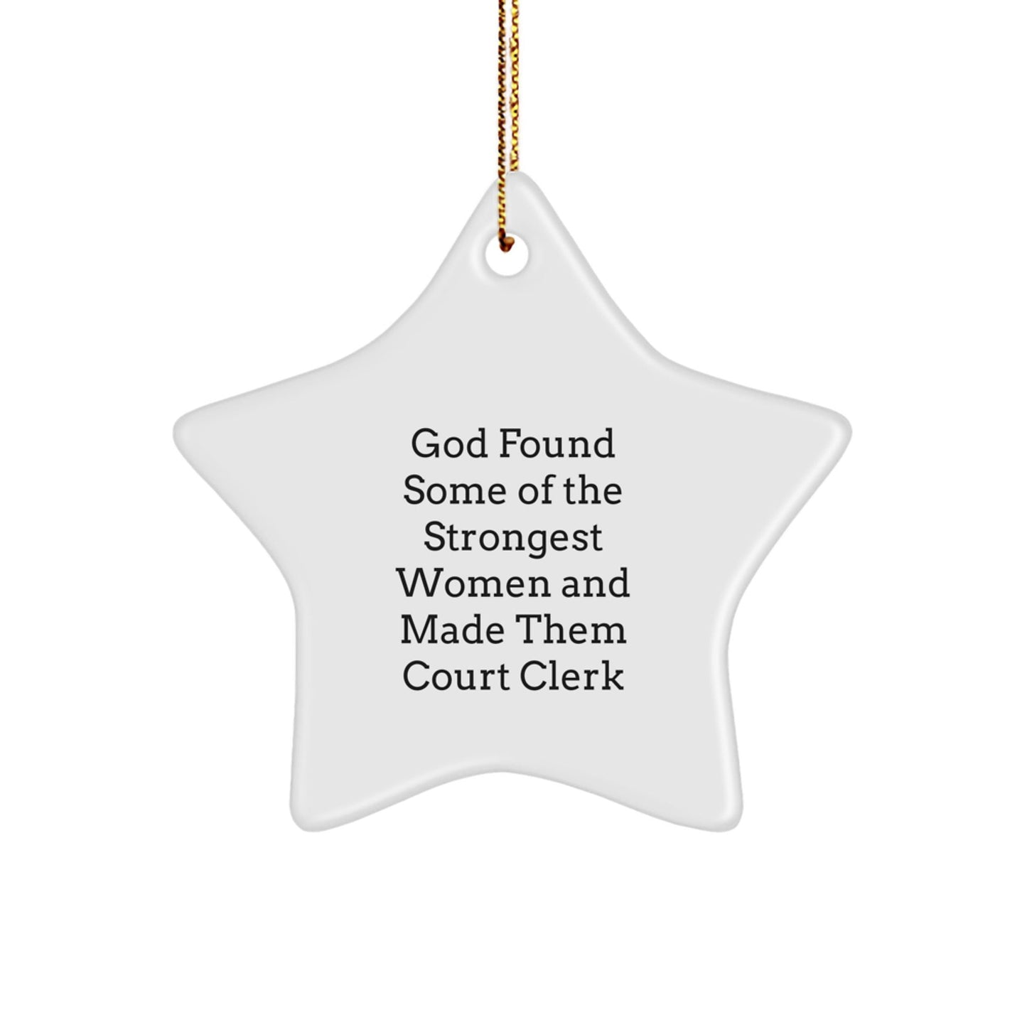 Funny Court Clerk Gifts from Men, Court Clerk Star Ornament Inspirational Quote for Women, Christmas Unique Star Decoration for Court Clerk, Court Clerk Office Decoration, Court Clerk Gift Ideas - The Buy Boom