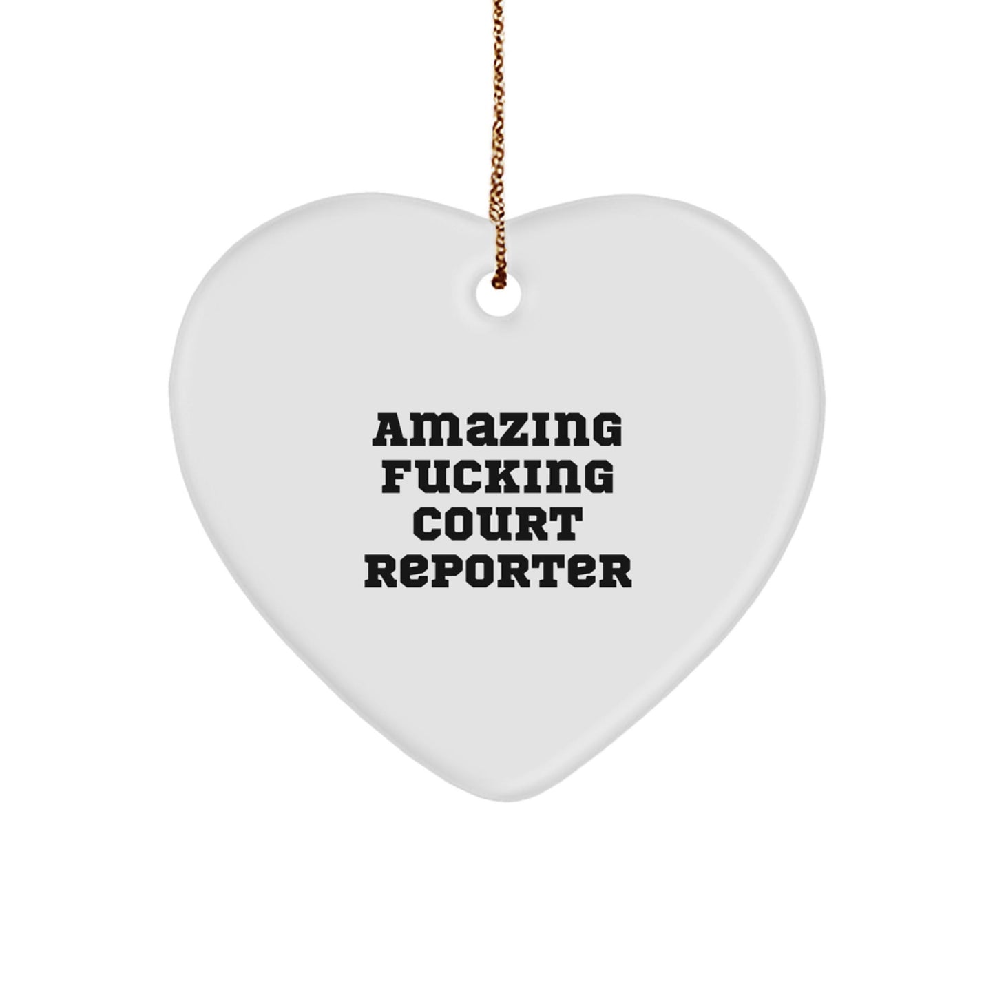 Funny Court Reporter Gifts from Friends, Court Reporter Heart Ornament for Men, Court Reporter Unique Christmas Unique Gifts - The Buy Boom