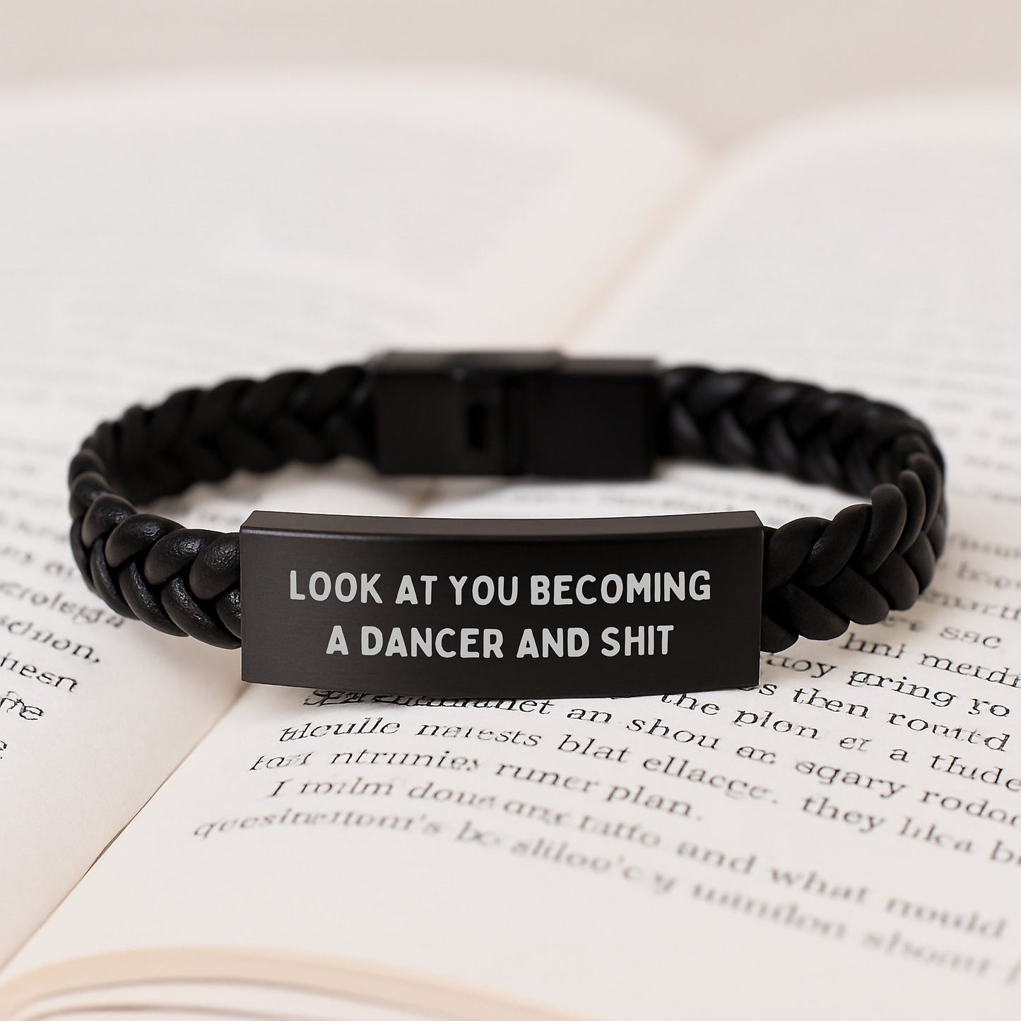 Funny Dancer Gifts for Men Women Friends Coworkers Family - Interlaced Leather Bracelet with Engraved Stainless Steel and PU Leather - Unique Christmas Memorable Present - The Buy Boom