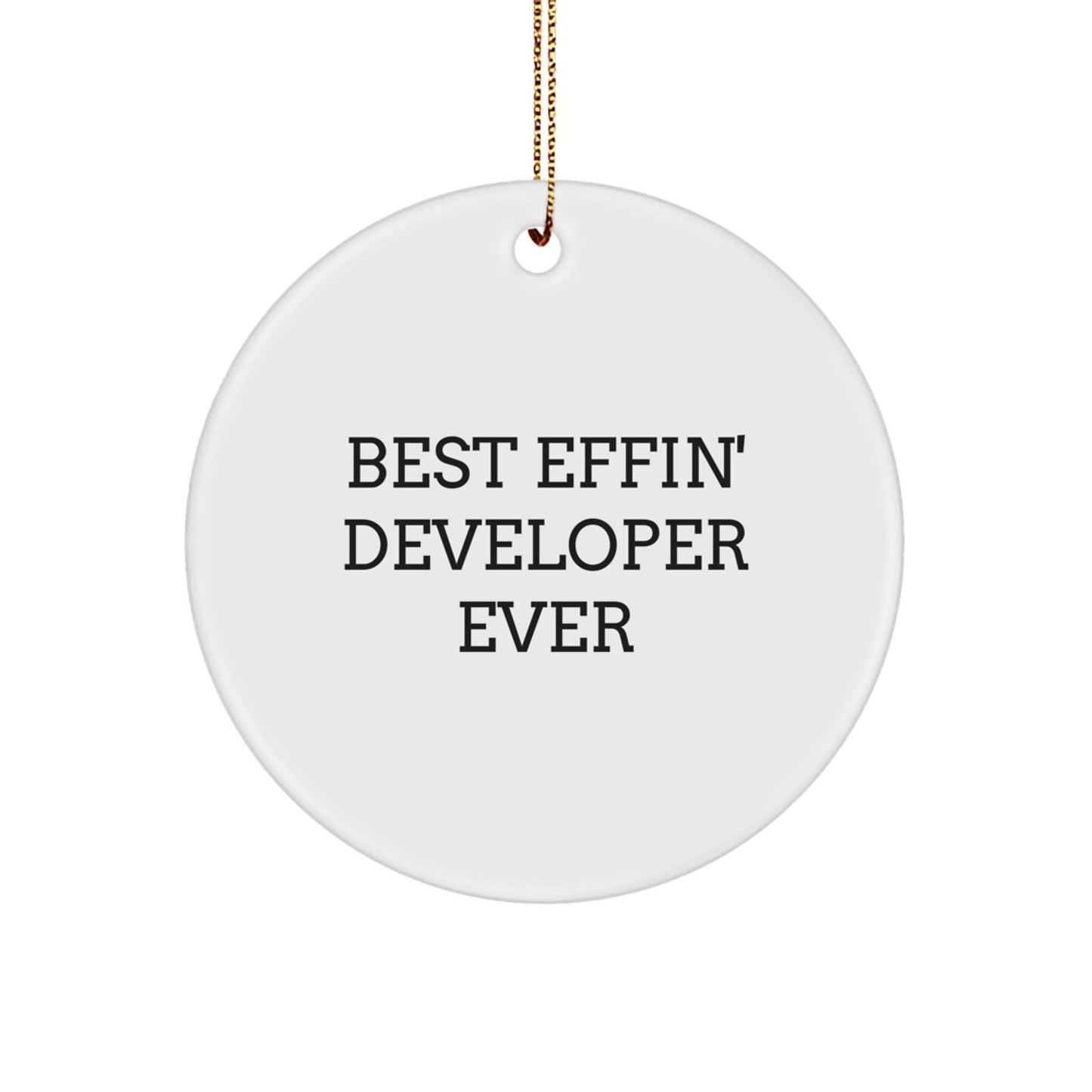 Funny Developer Gifts from Friends, Best Effin' Developer Ever Circle Ornament for Christmas Unique Gifts, Developer Humor Ornaments - The Buy Boom