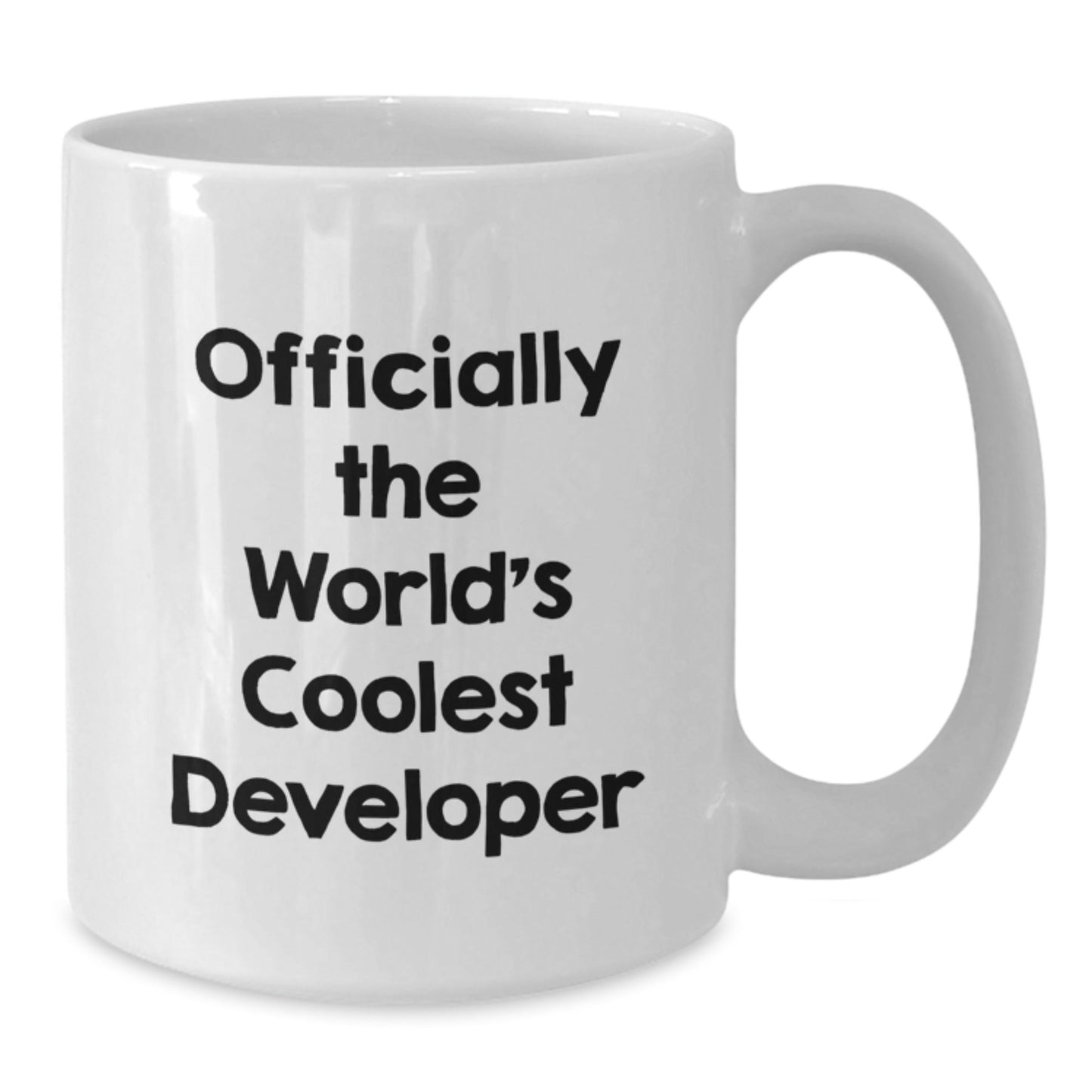 Funny Developer Gifts - White Coffee Mug, Officially The World's Coolest Developer, Funny Graduation Gift from Friends to Coworkers, Unique White Coffee Mug for Developers, 11oz or 15oz Capacity - The Buy Boom