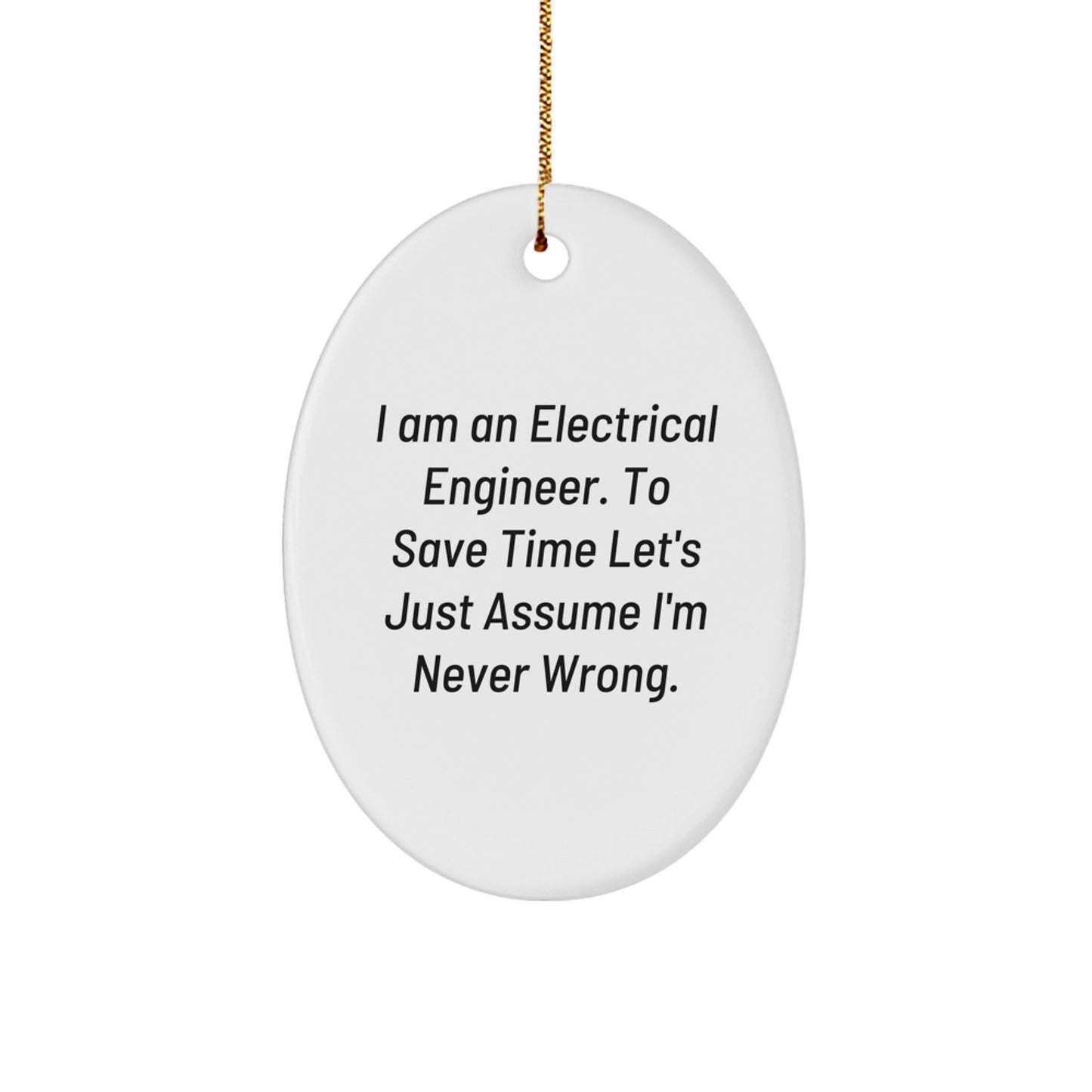 Funny Electrical Engineer Oval Ornament Gifts from Men to Friends, Ideal Gift for Electrical Engineer at Christmas Time, Unique Oval Shaped Ornament - The Buy Boom