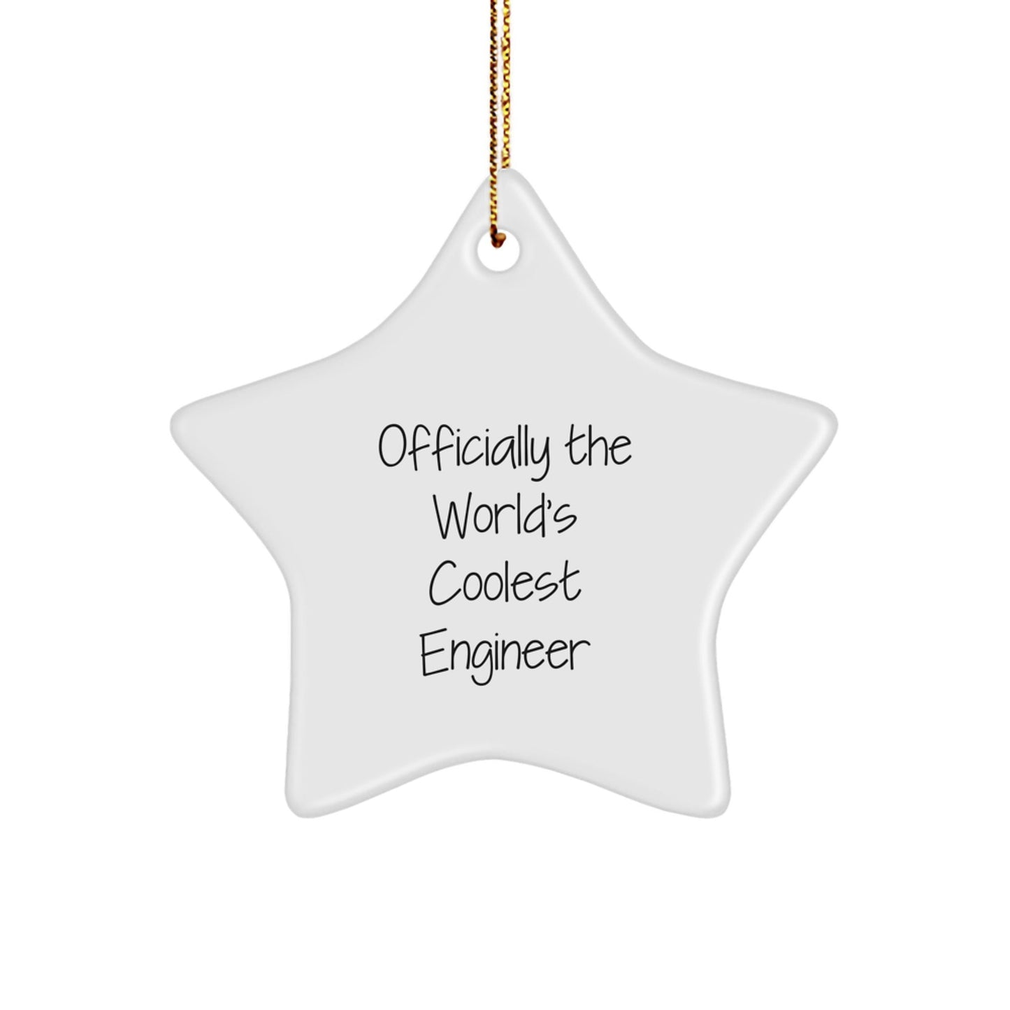 Funny Engineer Star Ornament, 'Officially The World's Coolest Engineer' Quote, Christmas Unique Gifts for Men, Women, or Friends - The Buy Boom