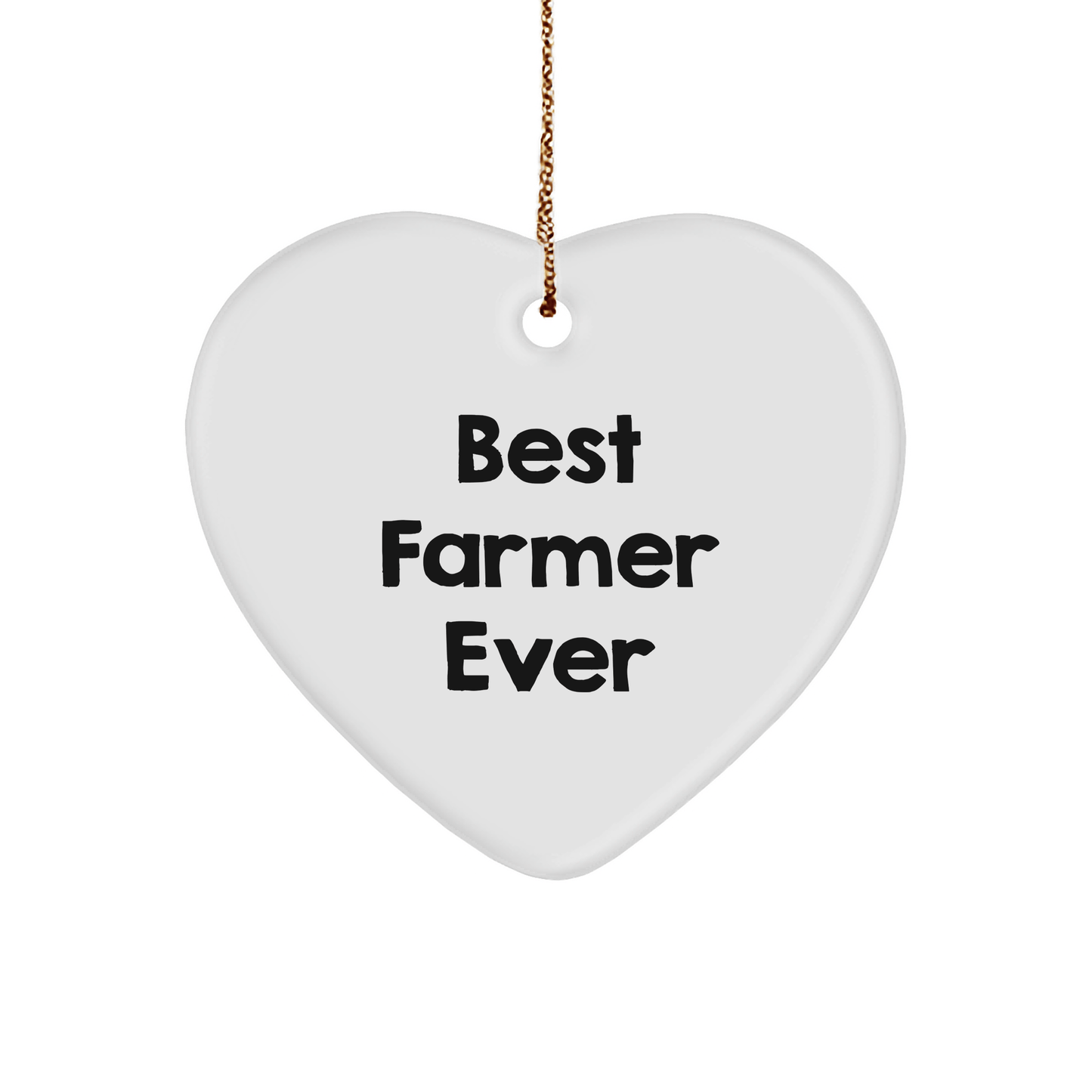 Funny Farmer Gifts: 'Best Farmer Ever' Heart Ornament, White, Heart Shaped, MDF, Sublimation, Christmas Unique Gifts from Friends to Family - The Buy Boom