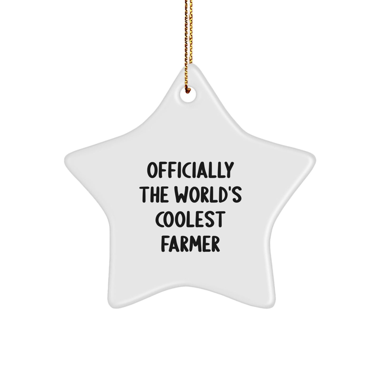 Funny Farmer Star Ornament Gifts from Friends for Christmas - Officially The World's Coolest Farmer Quote - The Buy Boom