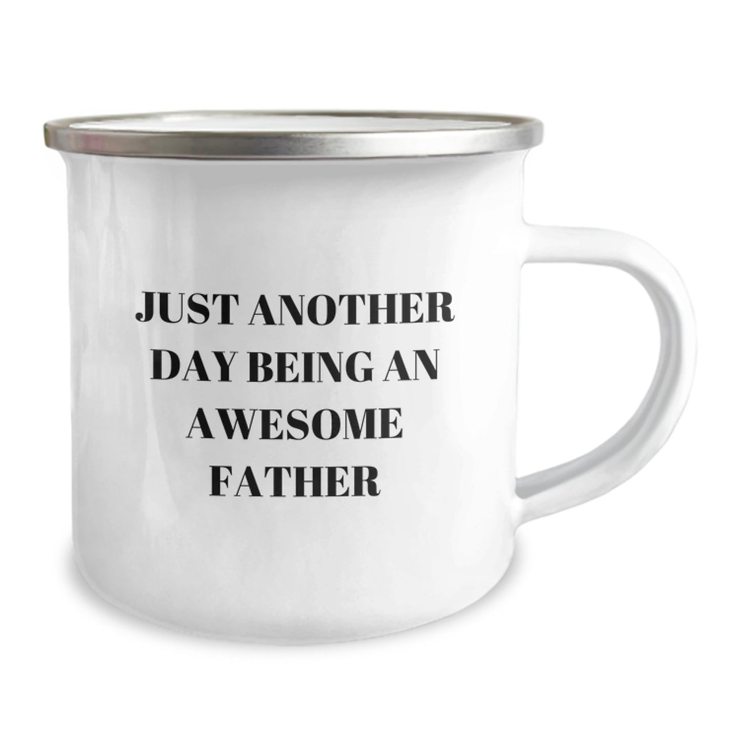 Funny Father Gifts from Men for Dad - 'Just Another Day Being An Awesome Father' Camping Mug, Unique Christmas Memorable Presents for Fathers - The Buy Boom