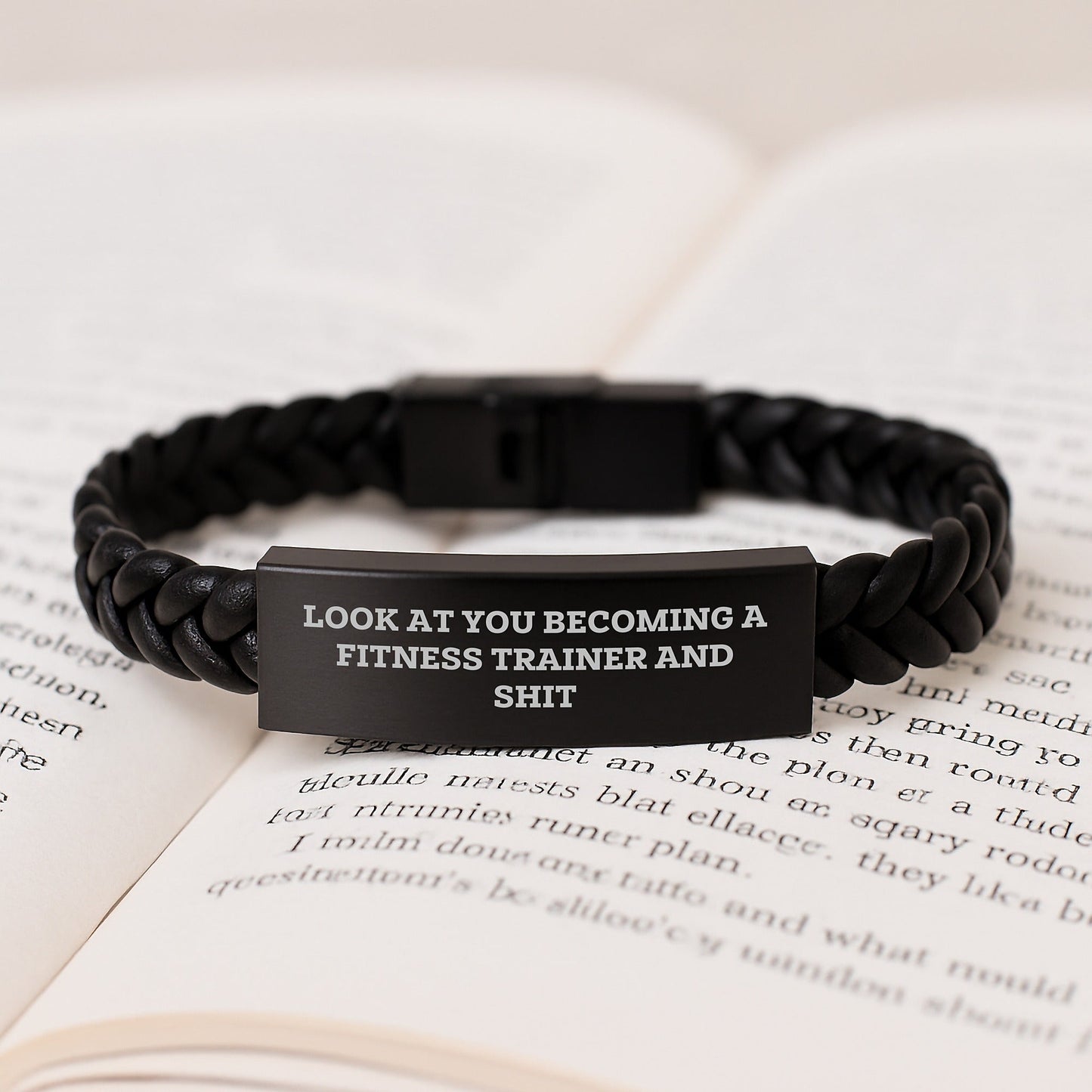 Funny Fitness Trainer Gifts from Family and Friends for Men, Unique Interlaced Leather Bracelet with Stainless Steel and PU Leather, A Great Christmas Unique Gifts for Fitness Trainers - The Buy Boom