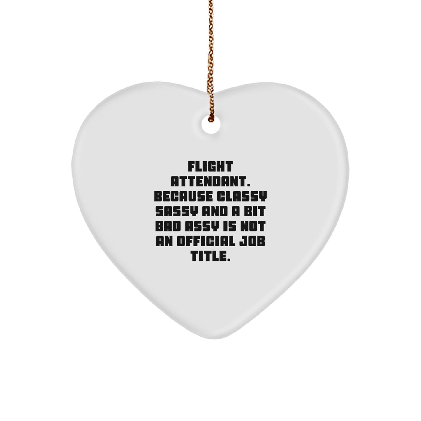 Funny Flight Attendant Gifts from Friends to Loved Ones, Heart Ornament, Inspirational Quotes about Flight Attendants, Christmas Unique Gifts - The Buy Boom