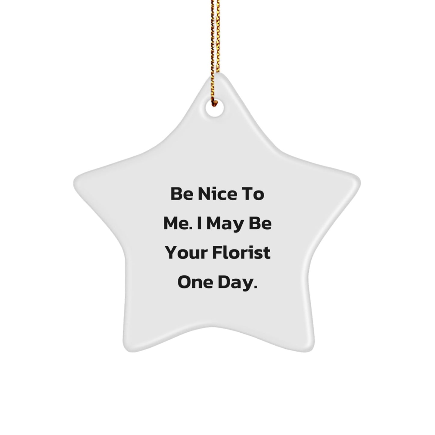 Funny Florist Star Ornament Gifts from Friends, Gifts for Florist at Christmas Time, Be Nice To Me I May Be Your Florist One Day - The Buy Boom