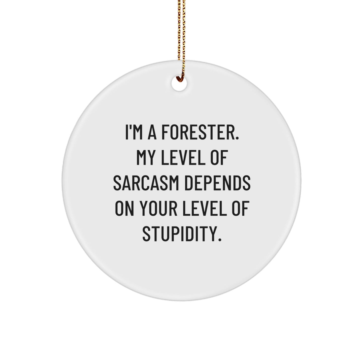 Funny Forester Circle Ornament, Gifts from Friends for Forester Men, Sarcasm Level Depends on Stupidity - Christmas Unique Gifts - The Buy Boom
