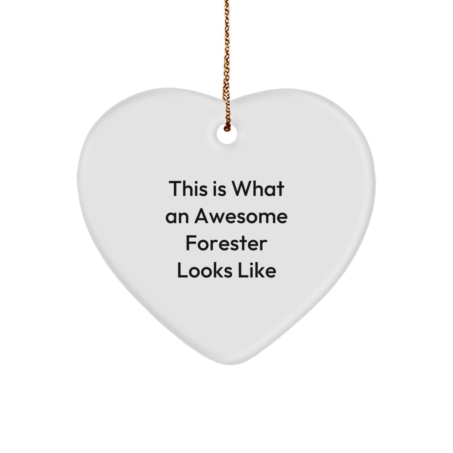 Funny Forester Gifts for Men - Heart Ornament with 'This Is What An Awesome Forester Looks Like' Quote - Christmas Memorable Presents from Family - The Buy Boom
