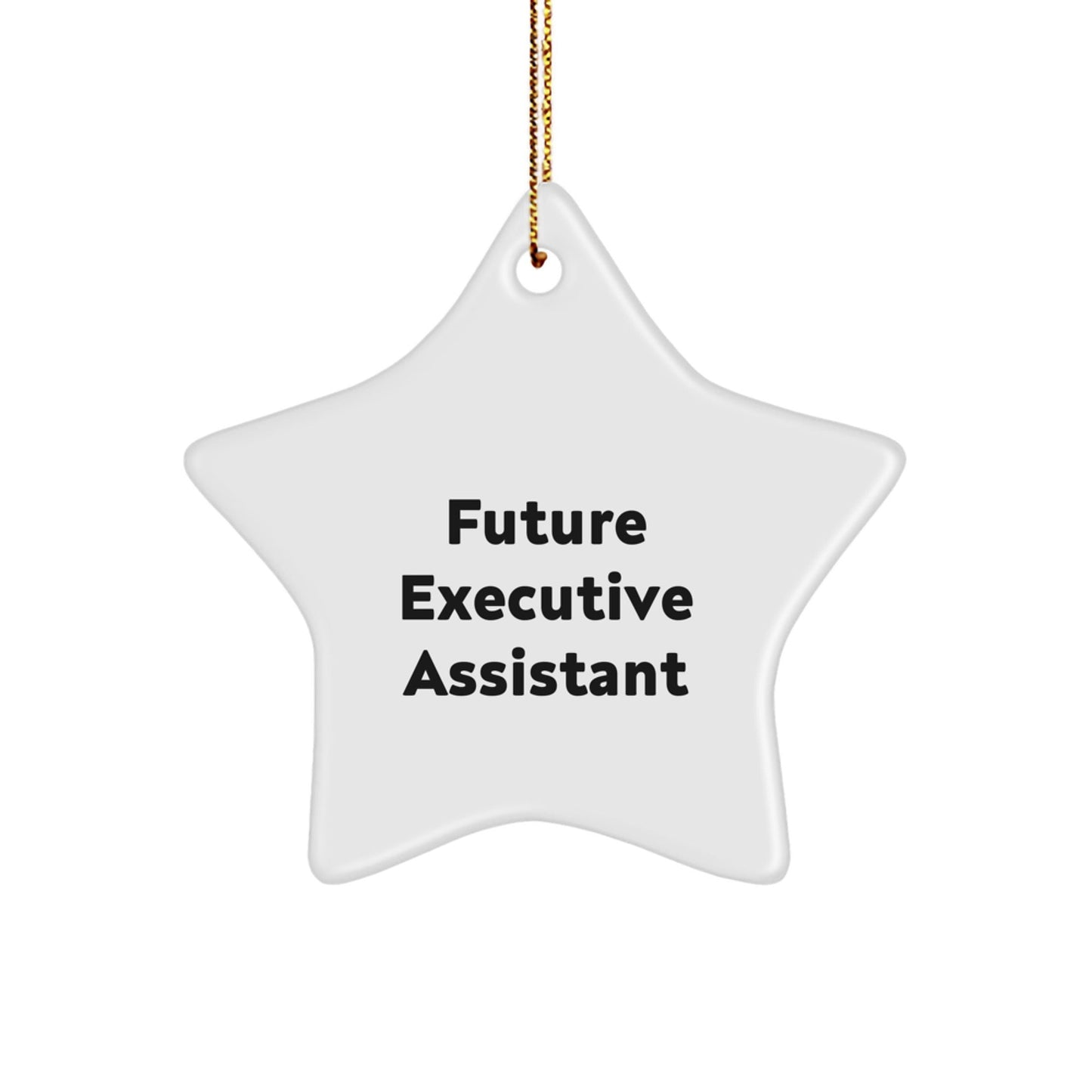 Funny Future Executive Assistant Christmas Unique Gifts from Men for Executive Assistant Star Ornament, White Star Shaped Decoration, Inspirational Quote - Gifts for Executive Assistant Friends - The Buy Boom